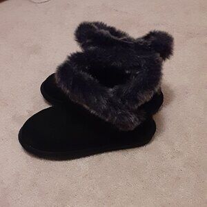 Black Suede BearPaw Booties